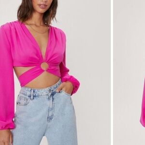 Nasty Gal Hot Pink O Ring Loop.‎ Size 4 (267)